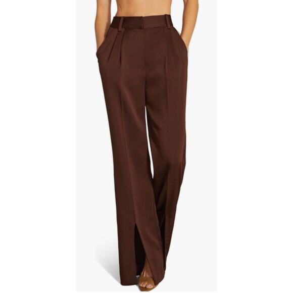Favorite Daughter Split Decision Silky Trousers in‎ Chocolate Size 2 - Picture 4 of 14